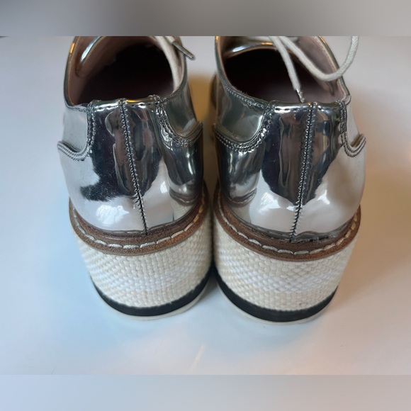 Zara Metallic Platform Derby Shoes - Picture 8 of 13